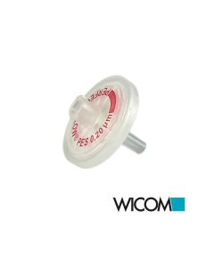 WICOM syringe filter 25mm 0.45µm PVDF with glass fiber pre filter, autoclavable...